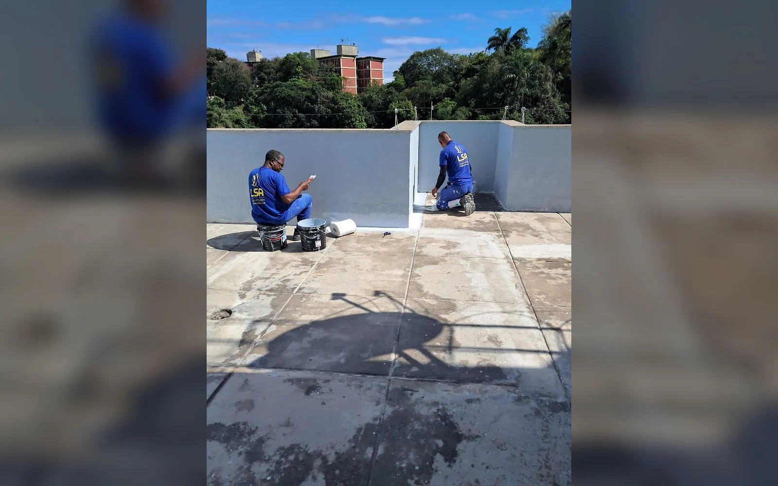 Registro 3 da equipe e dos serviços da LSA na obra de Condomínio Residencial Grand Valley.