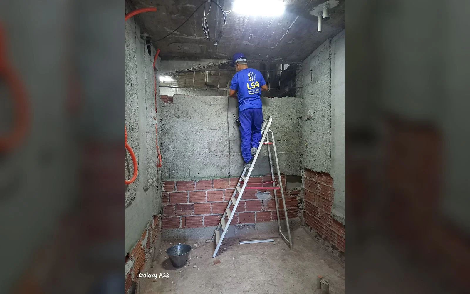 Registro 3 da equipe e dos serviços da LSA na obra de Copacabana Palace.