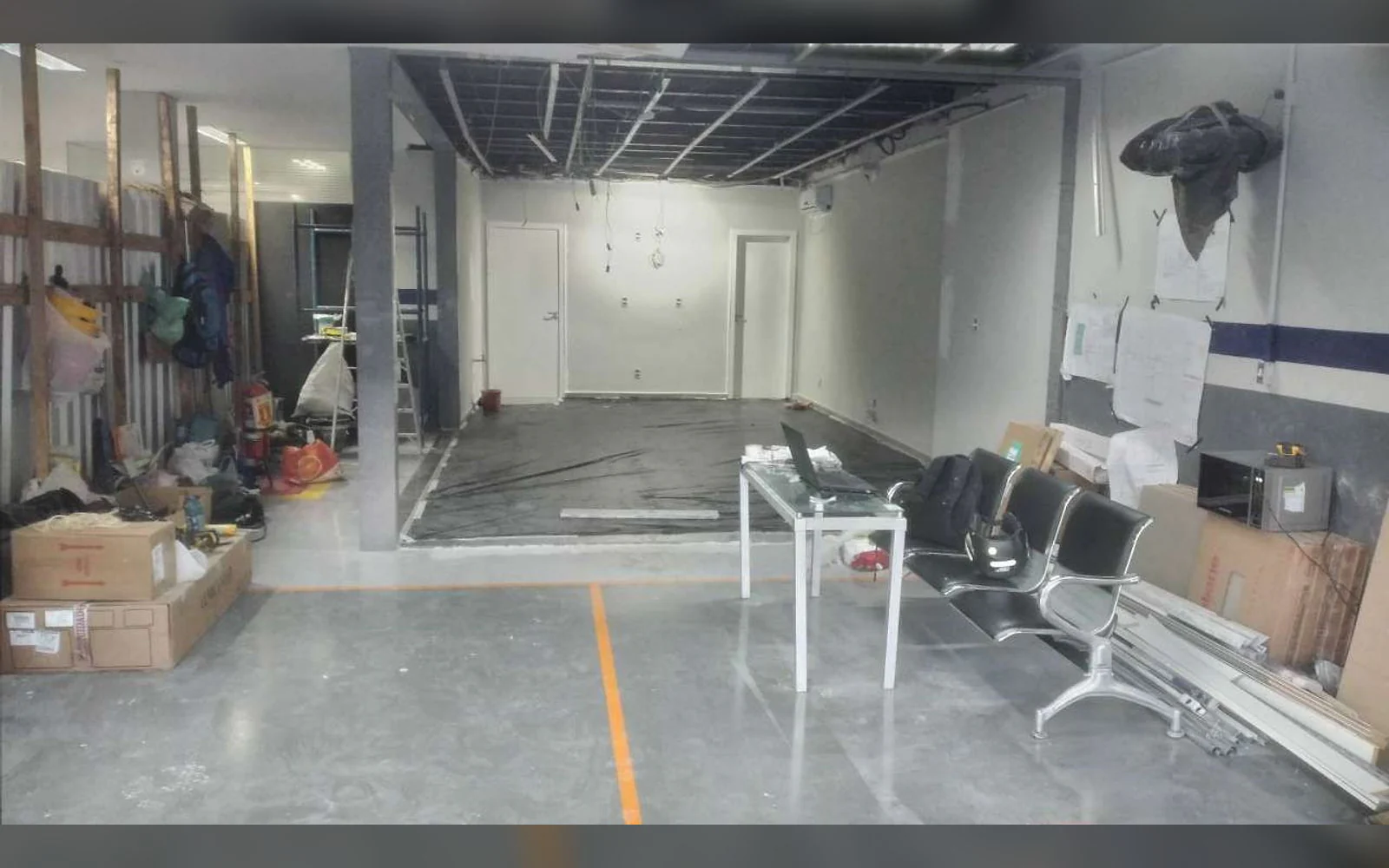 Registro 1 da equipe e dos serviços da LSA na obra de Autoglass.