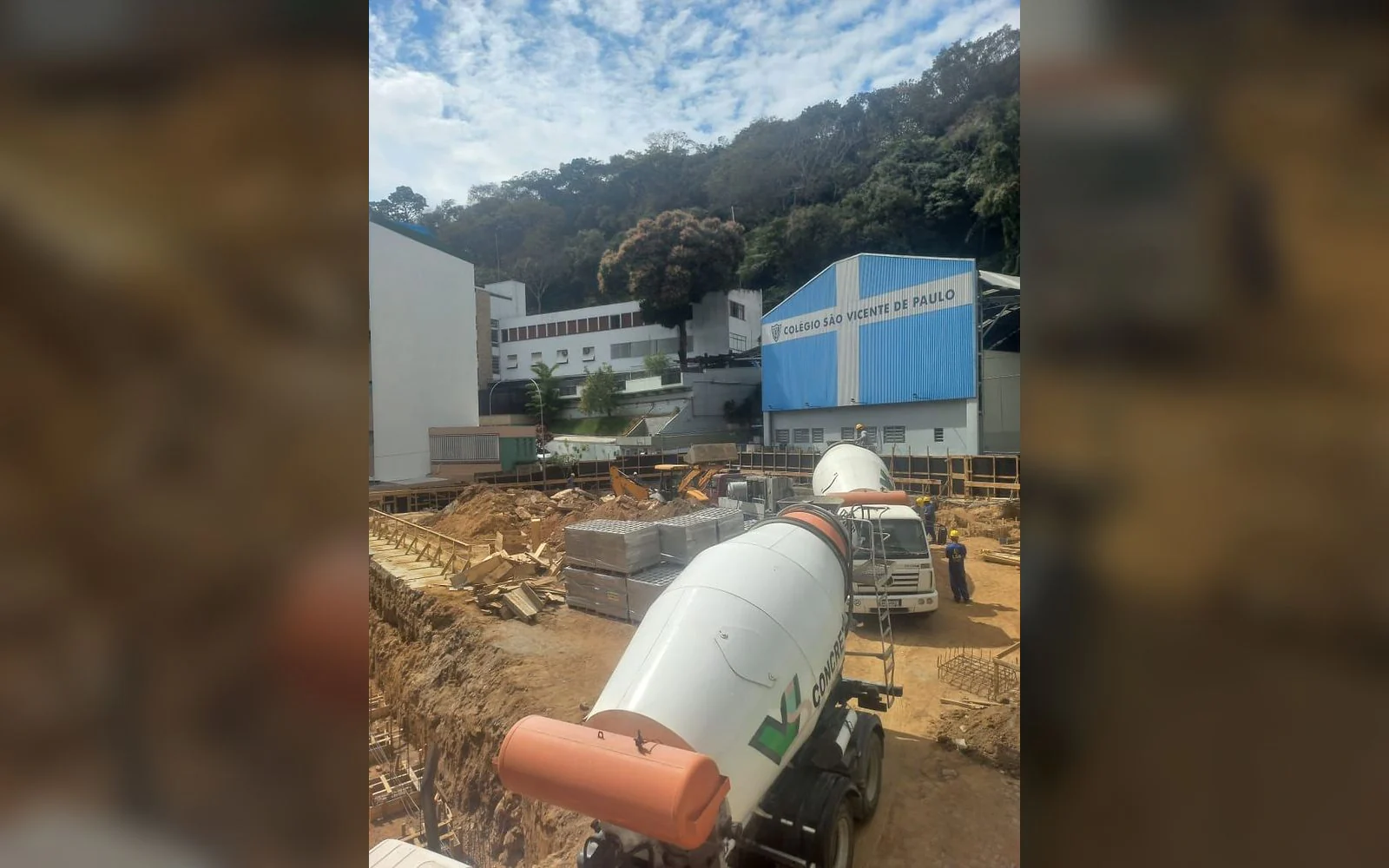 Registro 1 da equipe e dos serviços da LSA na obra de Colégio São Vicente de Paulo.