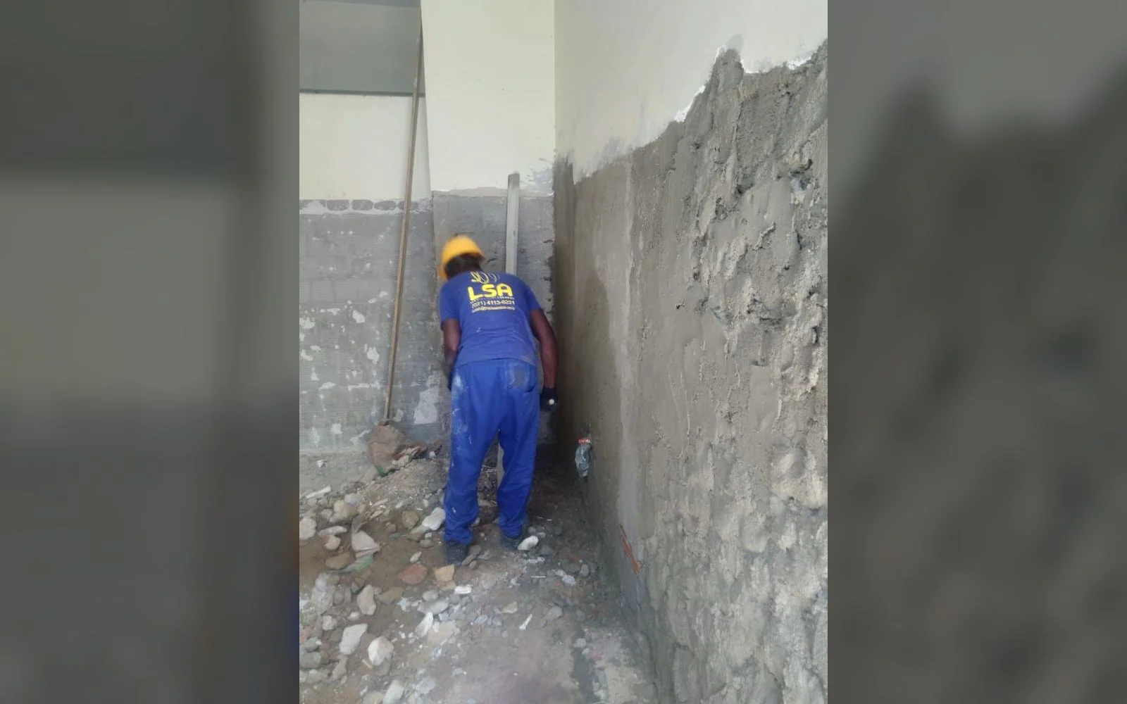 Registro 6 da equipe e dos serviços da LSA na obra de Colégio da Imaculada Conceição.